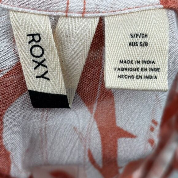 ROXY Women's Printed Be in Love Beach Cover-up Dress Peach Size Small NWT - Picture 2 of 14